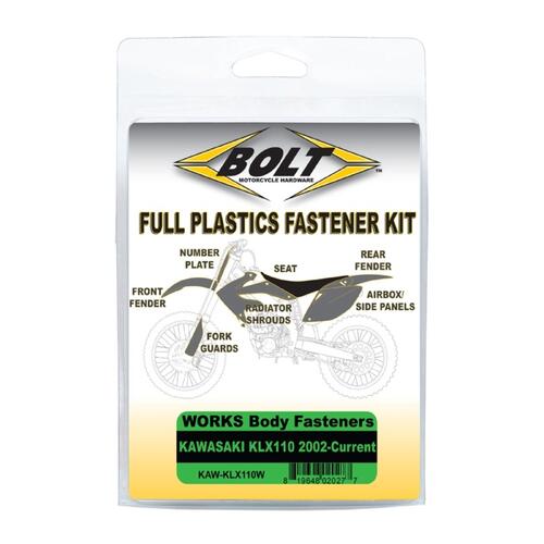 Kawasaki KLX110L 2010-2020 Bolt Body Work Plastics Fastener Kit