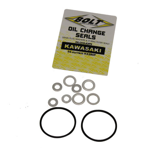 Kawasaki KX250F 2004-2026 Bolt Oil Change Kit O-Rings & Crush Washers