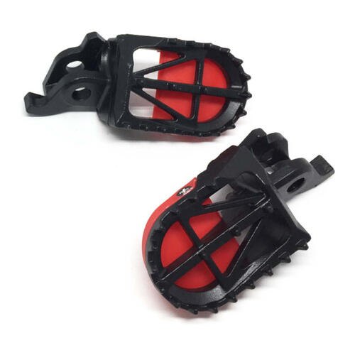 Honda CR250R 2002-2007 DRC Motard Chromoly Foot Pegs Black/Red