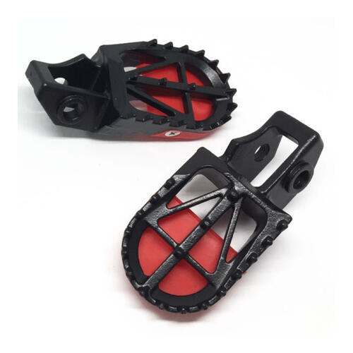 KTM 125 XC-W 2017-2019 DRC Motard Chromoly Foot Pegs Black/Red