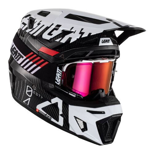 Leatt GPX 9.5 Carbon MX Motocross Helmet & Goggle Kit White