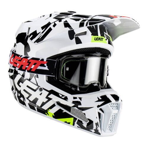 Leatt GPX 3.5 MX Motocross Helmet & Goggle Kit Zebra XXL