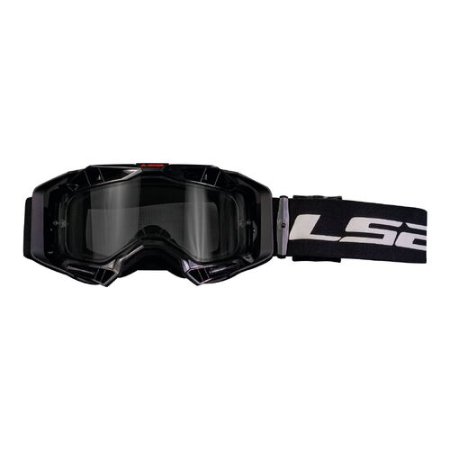 LS2 Aura Motorcycle Goggles Black With Clear Lens