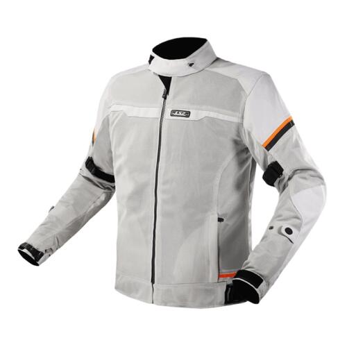 LS2 Riva Mens Jacket Light Grey/Hi-Vis Orange 3XL