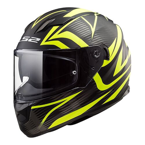 LS2 Helmet FF320 Stream Evo Jink Matte Black/Hi-Vis Yellow Low