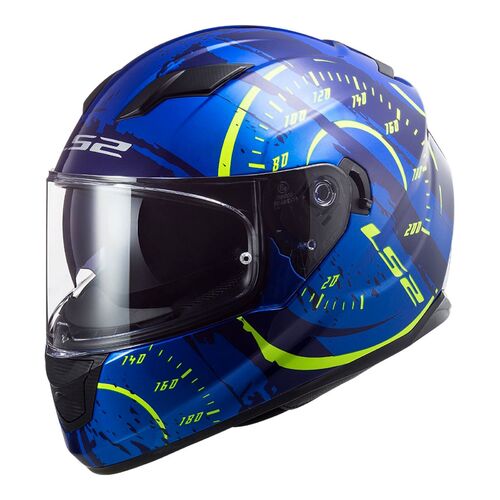 LS2 Helmet FF320 Stream Evo Tacho Blue/Hi-Vis XXl