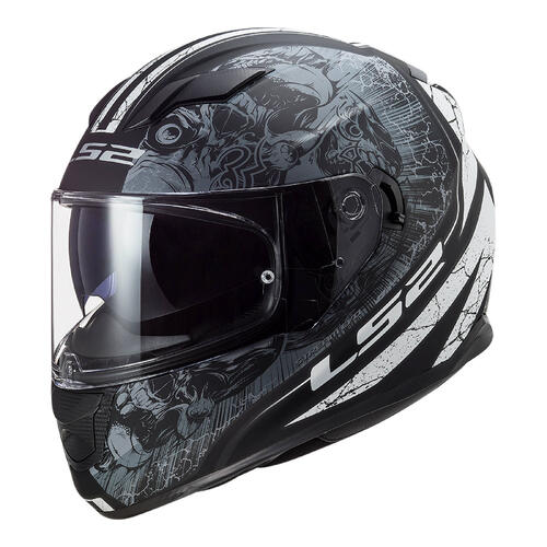 LS2 Road Motorcycle Helmet FF320 Stream XS Throne - Matte Black/Titanium