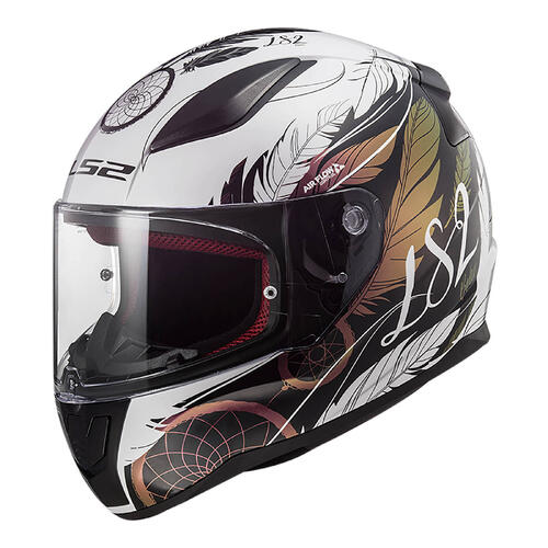 LS2 Road Motorcycle Helmet FF353 Rapid II XS Boho White/Black/Pink