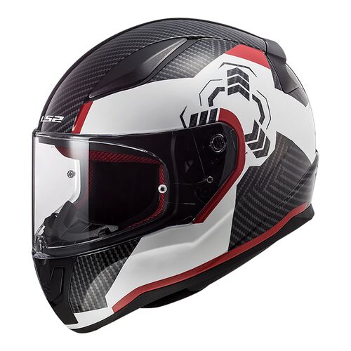 LS2 Helmet FF353 Rapid Ghost White/Black/Red