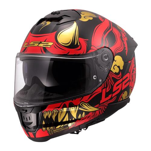 LS2 Road Motorcycle Helmet FF808 Stream II Drako Black/Red L