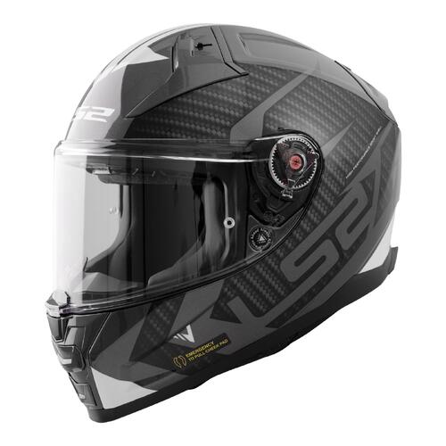 LS2 Road Motorcycle Helmet FF811 Vector II S Splitter Gloss Black/White