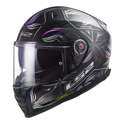 LS2 Road Motorcycle Helmet FF811 Vector II Tropical Black/White