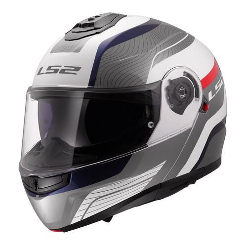 LS2 Road Motorcycle Helmet FF908 Strobe II Monza White/Blue/Red L