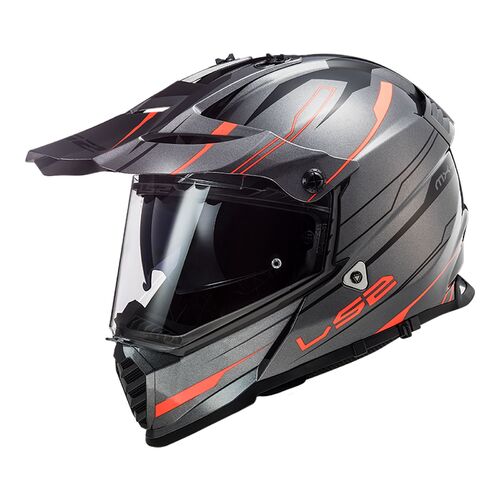 LS2 Helmet MX436 Pioneer Evo Knight Titanium/Fluro Orange XXl