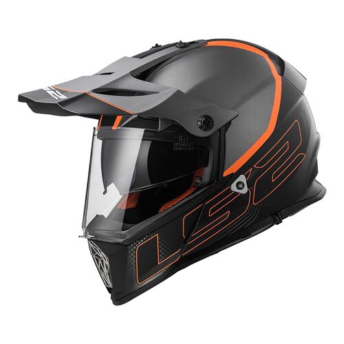 LS2 Helmet MX436 Pioneer Element Matte Titanium/Orange