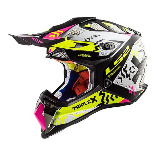 LS2 Helmet MX470 Subverter Triplex Black/Pink/Yellow Low