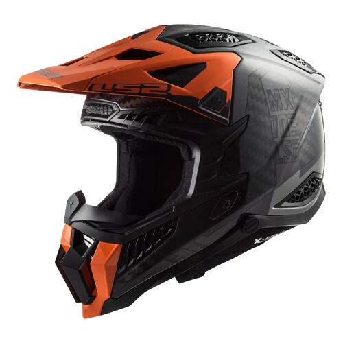 LS2 Dirt Motorcycle Helmet MX703 X-Force Carbon Victory Titanium/Orange 3XL