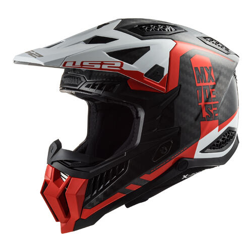 LS2 Dirt Motorcycle Helmet MX703 X-Force Carbon Victory Red/White 2XL