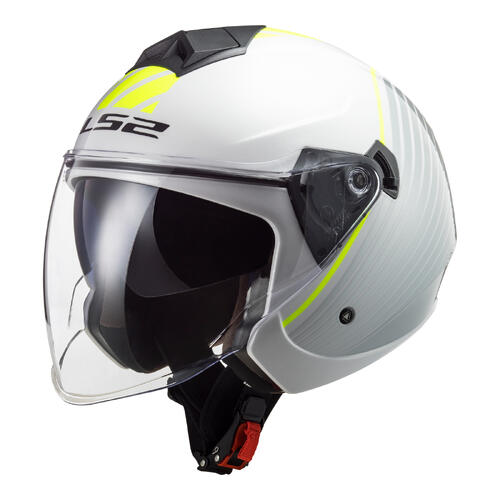 LS2 Road Open Face Helmet OF573 Twister II Luna White/Silver