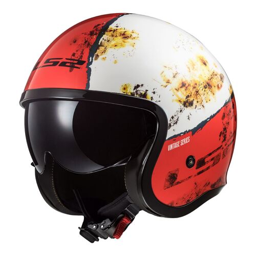 LS2 Helmet OF599 Spitfire Rust Red/White