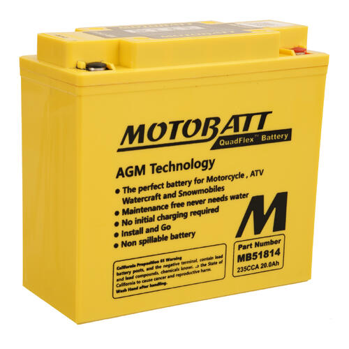 BMW K1200LT ABS 2006-2009 Motobatt Quadflex AGM 12V Battery High Performance