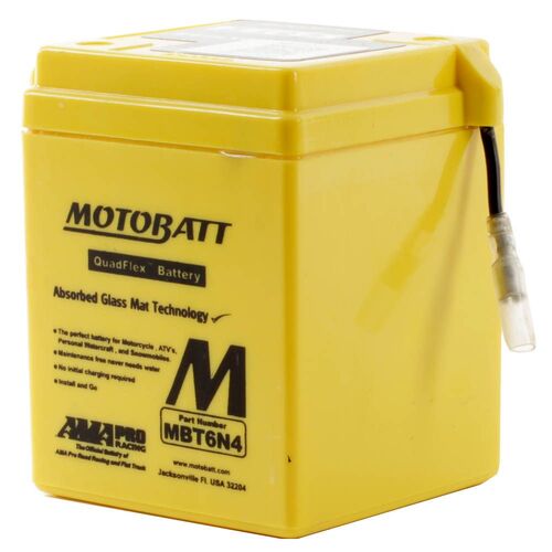 For Suzuki TS185 1972 Motobatt Quadflex 6V Battery High Performance 