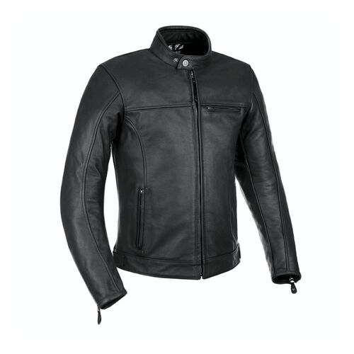 Oxford Walton Leather Mens Motorcycle Jacket Black