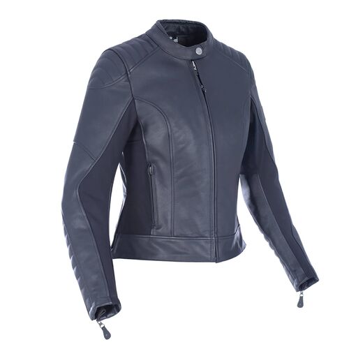 Oxford Beckley Leather Ladies Motorcycle Jacket Black