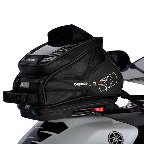 Oxford Q4R Quick Release Tank N Tail Dual Option Motorcycle Bag Black