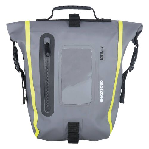 Oxford Aqua Luggage M8 Water Proof Motorcycle Tank Bag Black Grey Fluro