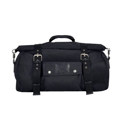 Oxford Heritage 20L Waxed Cotton Motorcycle Roll Bag Black