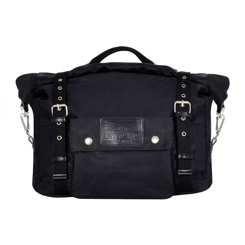 Oxford Heritage 40L Waxed Cotton Motorcycle Panniers Black