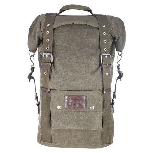 Oxford Heritage 30L Waxed Cotton Motorcycle BackPack Military Khaki