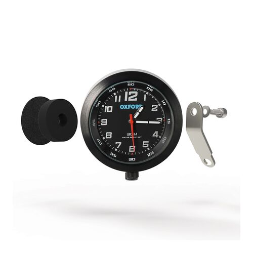 Oxford Tough Clock Universal Motorcycle Clock Black