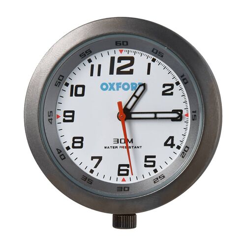Oxford Tough Clock Universal Motorcycle Clock Titanium