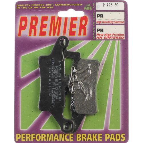 Yamaha YW125 BeeWee 2010-2012 Premier Front Disc Brake Pads Direct Replacement