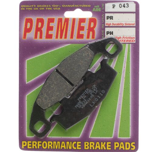 Kawasaki ZZR400 1990-1992 Premier Rear Disc Brake Pads Direct Replacement