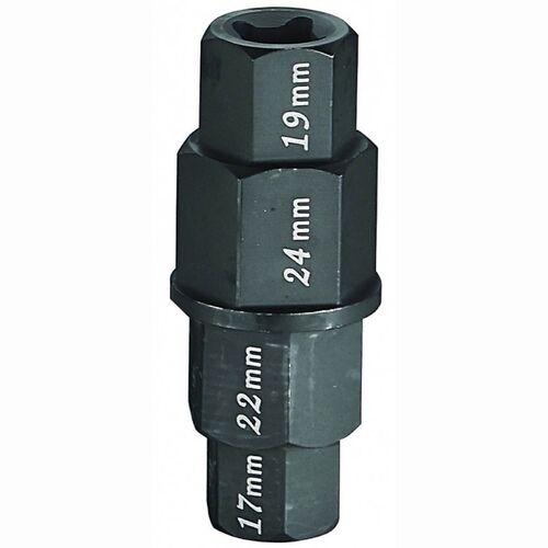 Whites Motorcycle 4 In 1 Hex Axle Tool 17 19 22 24mm Black