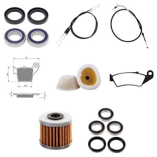 Honda CRF450R 2009-2012 Whites BeaRings Cables Filters Brake Pads Service Kit