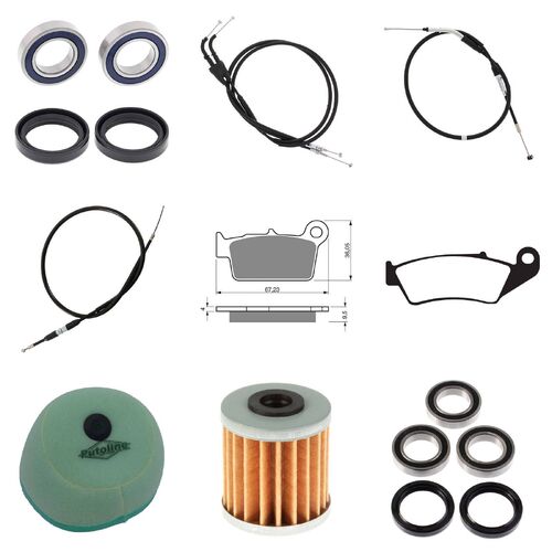 For Suzuki RM-Z450 2006-2007 Whites BeaRings Cables Filters Brake Pads Service Kit