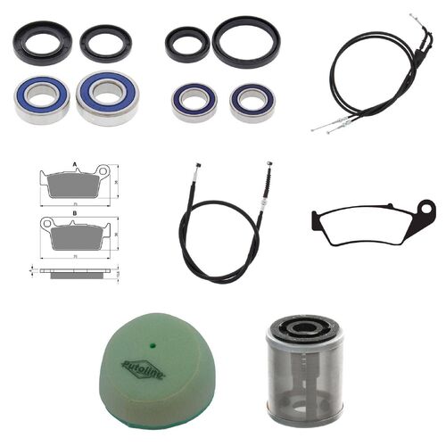 Yamaha WR250F 2001 Whites BeaRings Cables Filters Brake Pads Service Kit