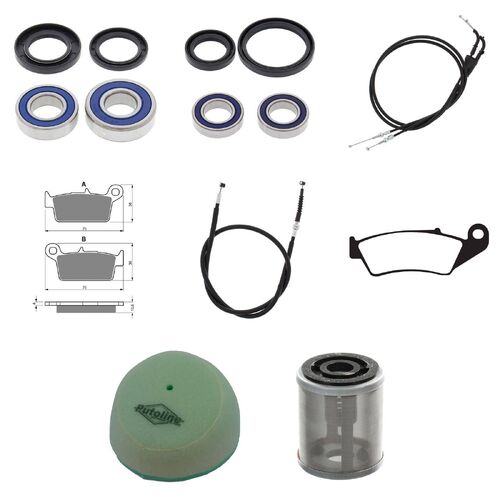 Yamaha WR250F 2002 Whites BeaRings Cables Filters Brake Pads Service Kit