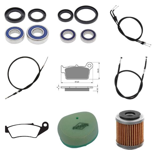 Yamaha WR250F 2006 Whites BeaRings Cables Filters Brake Pads Service Kit