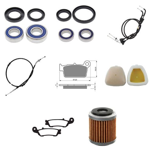 Yamaha WR450F 2016-2019 Whites BeaRings Cables Filters Brake Pads Service Kit