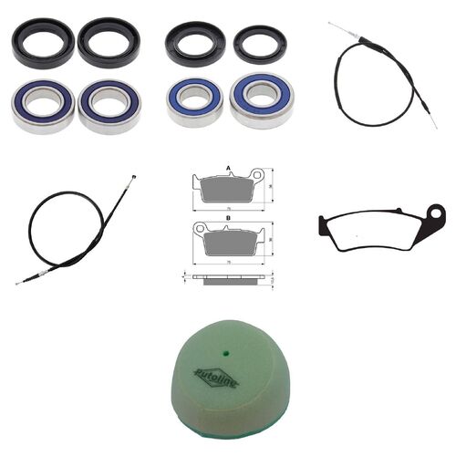 Yamaha YZ125 2002 Whites BeaRings Cables Filters Brake Pads Service Kit