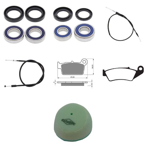 Yamaha YZ125 2005 Whites BeaRings Cables Filters Brake Pads Service Kit