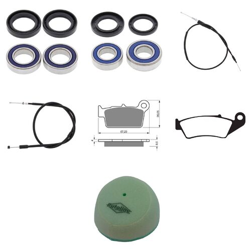 Yamaha YZ125 2006 Whites BeaRings Cables Filters Brake Pads Service Kit
