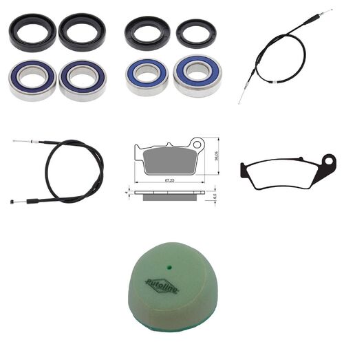 Yamaha YZ125 2007 Whites BeaRings Cables Filters Brake Pads Service Kit