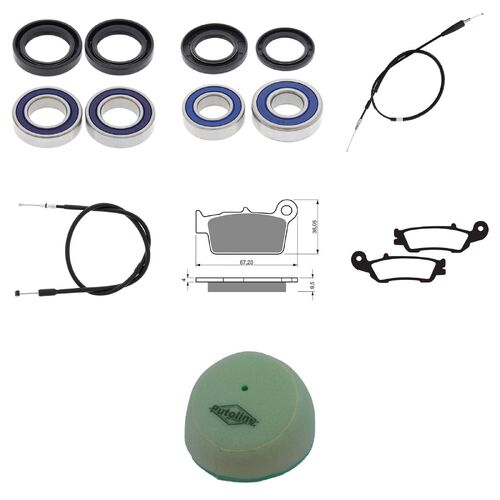 Yamaha YZ125 2008-2019 Whites BeaRings Cables Filters Brake Pads Service Kit