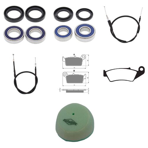 Yamaha YZ250 2002 Whites BeaRings Cables Filters Brake Pads Service Kit